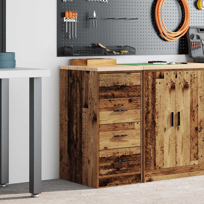 Garagen-Aufbewahrungsschrank -Optik Massivholz Kiefer Altholz