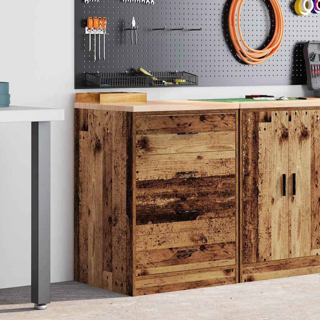 Garagen-Aufbewahrungsschrank -Optik Massivholz Kiefer Altholz