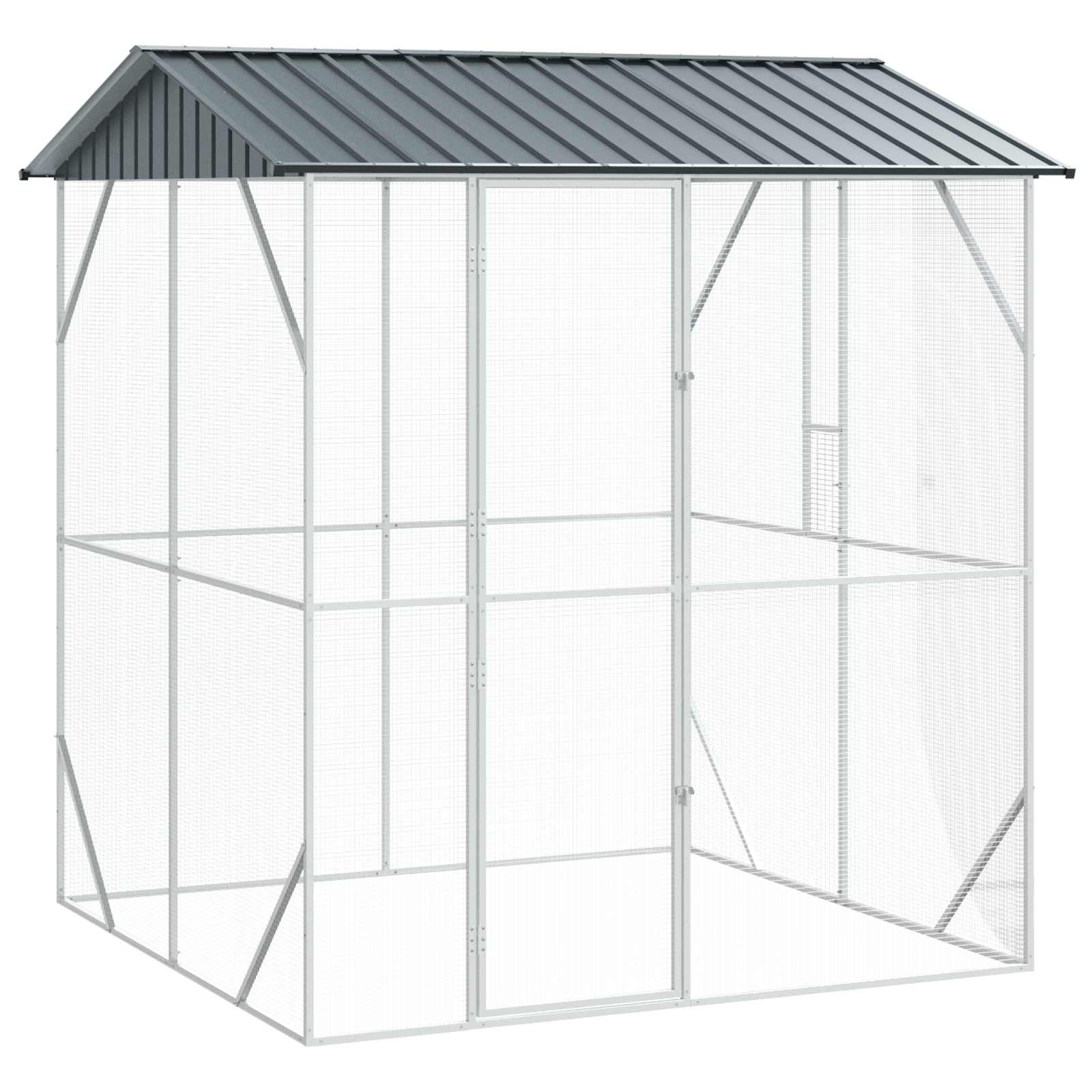 Vogelkäfig Anthrazit 215 X 208 X 247 Cm Verzinkter Stahl