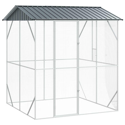 Vogelkäfig Anthrazit 215 X 208 X 247 Cm Verzinkter Stahl