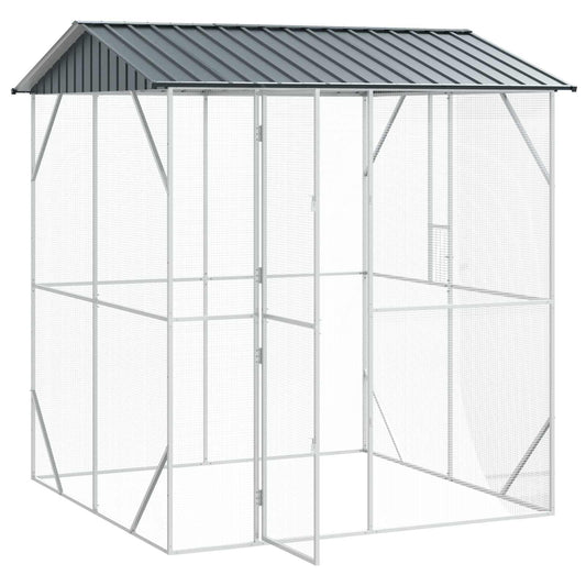 Vogelkäfig Anthrazit 215 X 208 X 247 Cm Verzinkter Stahl