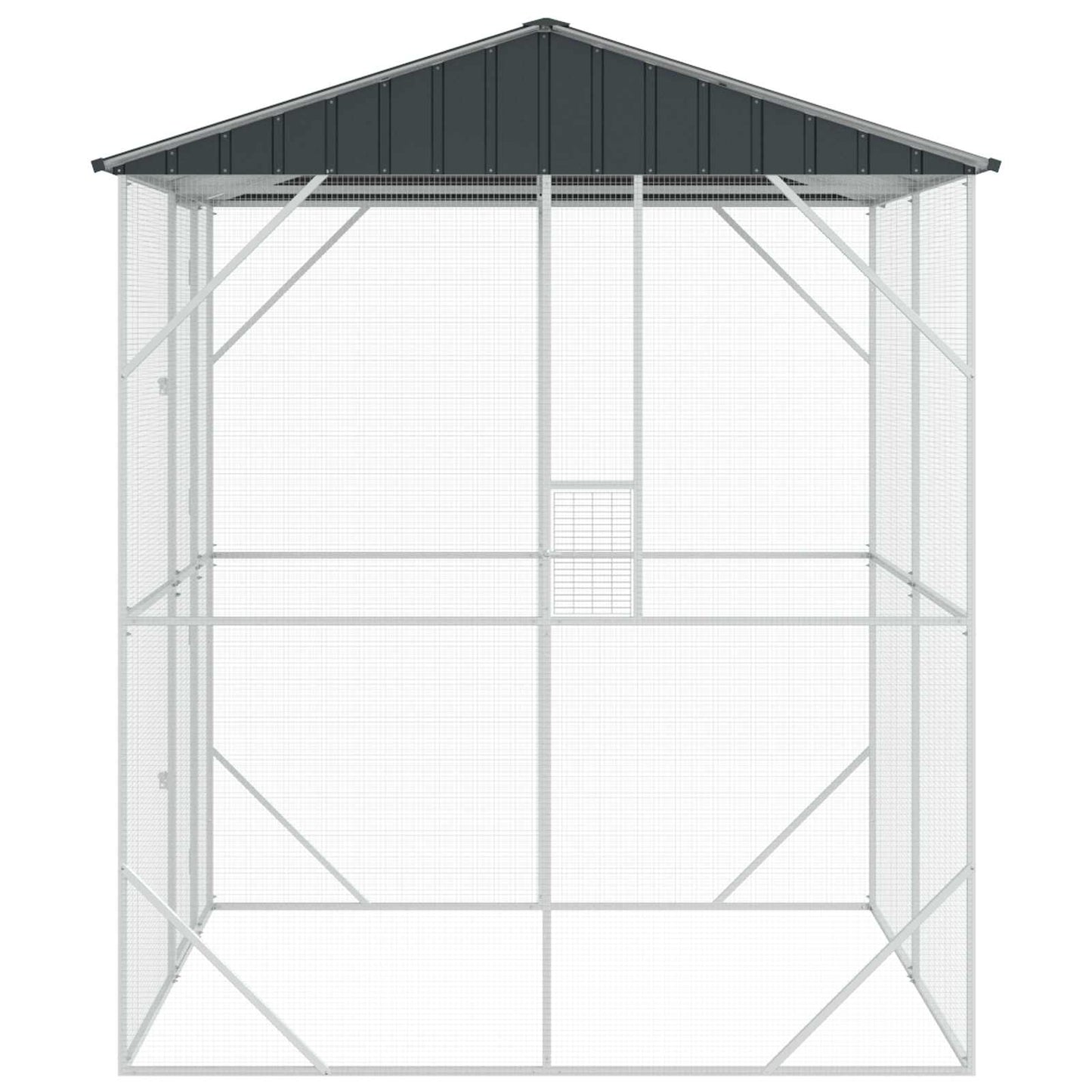 Vogelkäfig Anthrazit 215 X 208 X 247 Cm Verzinkter Stahl