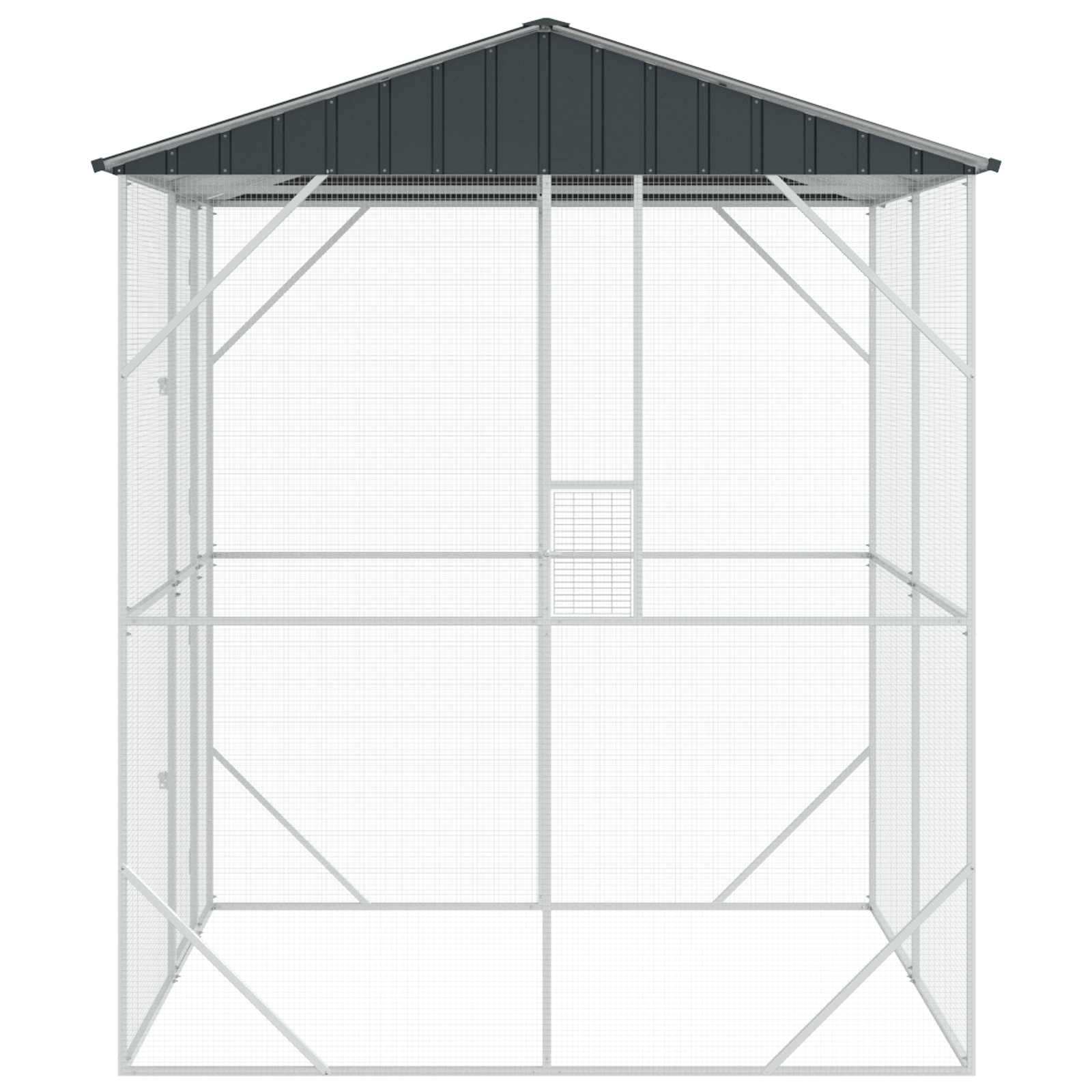 Vogelkäfig Anthrazit 215 X 208 X 247 Cm Verzinkter Stahl
