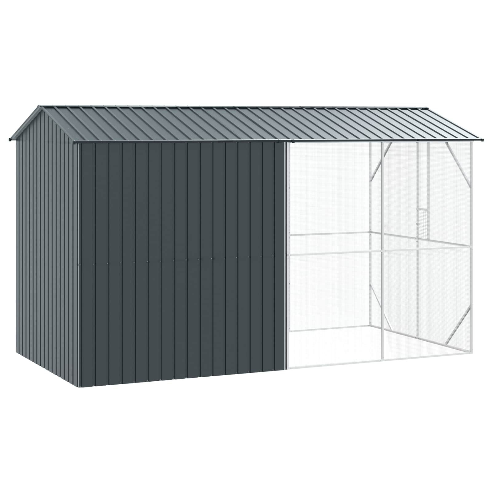 Vogelkäfig Anthrazit 430 X 208 X 247 Cm Verzinkter Stahl