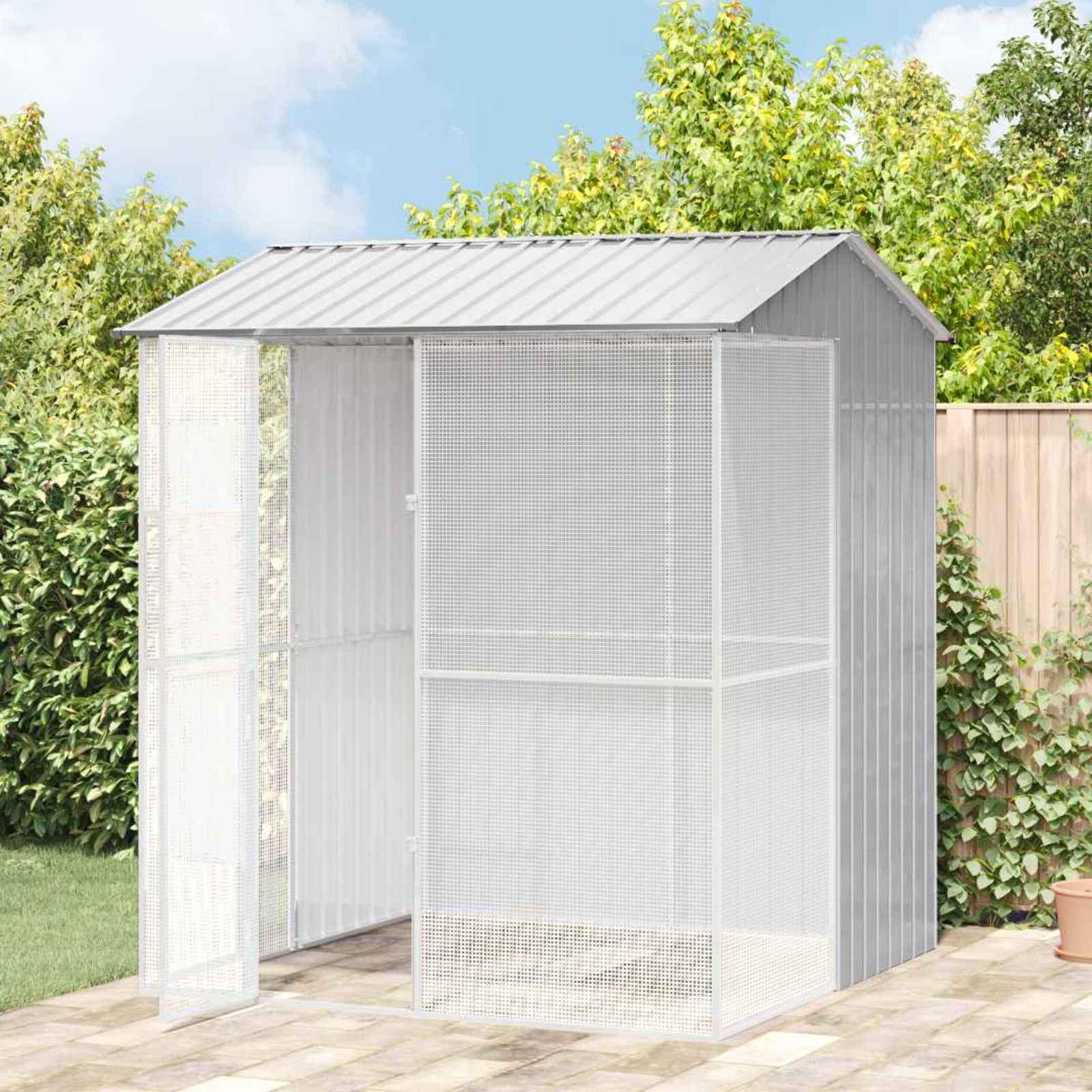 Vogelkäfig 215 X 110 X 247 Cm Verzinkter Stahl