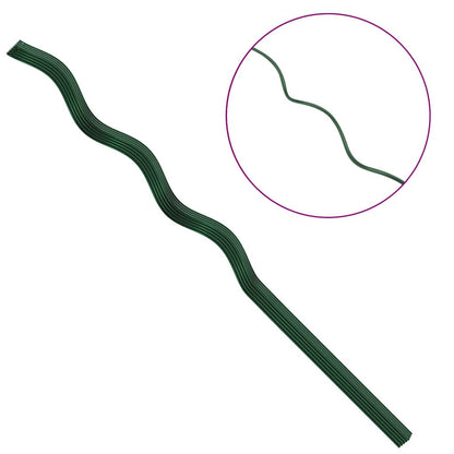 Pflanzenstütze 20 Pcs Grün 110 X 0.6 X 0.6 Cm Stahl Braune Eiche