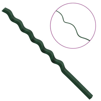 Pflanzenstütze 50 Pcs Grün 110 X 0.6 X 0.6 Cm Stahl Braune Eiche