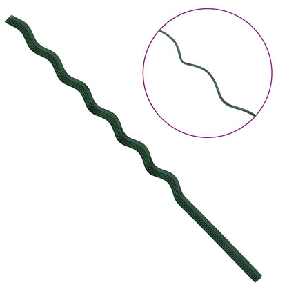 Pflanzenstütze 20 Pcs Grün 110 X 0.6 X 0.6 Cm Stahl Braune Eiche