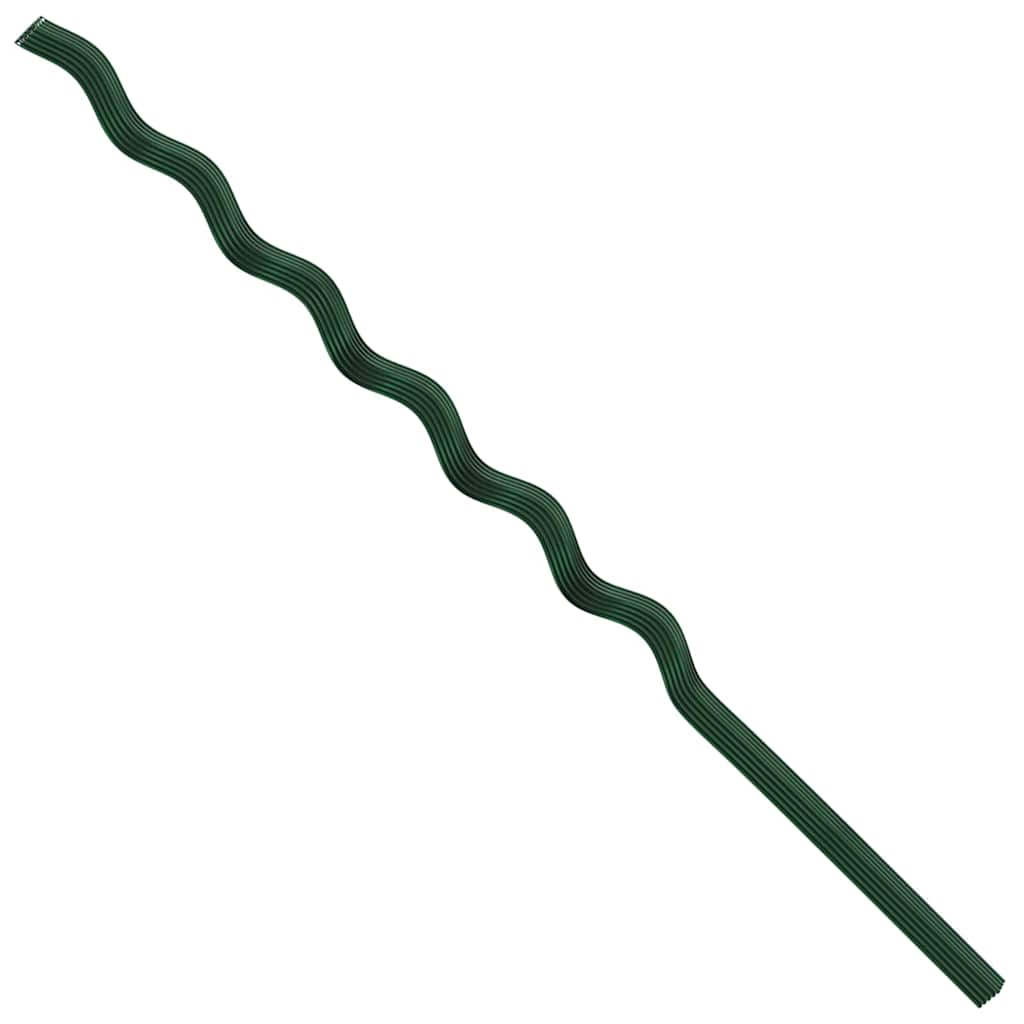Pflanzenstütze 20 Pcs Grün 110 X 0.6 X 0.6 Cm Stahl Braune Eiche