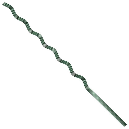 Pflanzenstütze 5 Pcs Grün 110 X 0.6 X 0.6 Cm Stahl Braune Eiche
