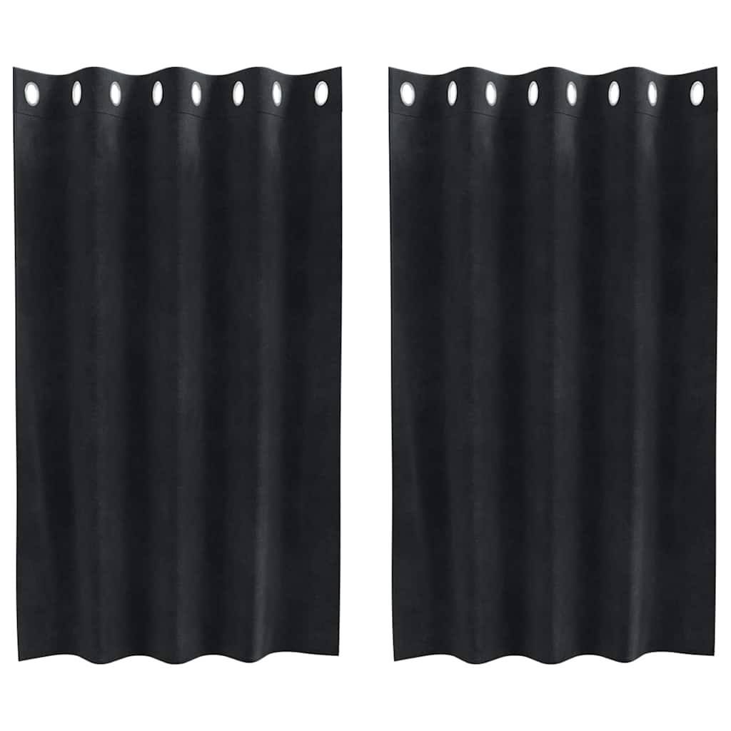 Verdunkelungsvorhänge 2 Pcs Samt Schwarz