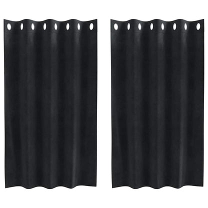 Verdunkelungsvorhänge 2 Pcs Samt Schwarz