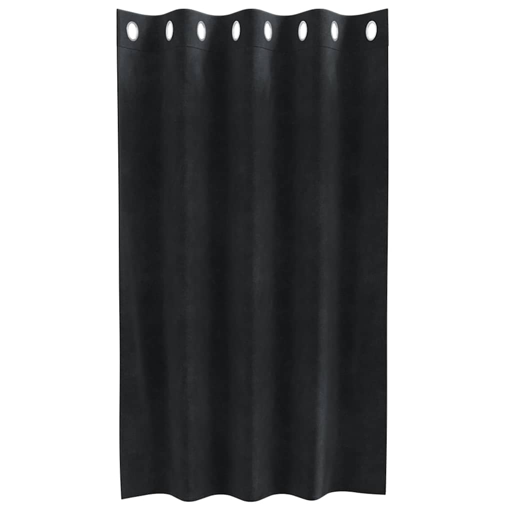 Verdunkelungsvorhänge 2 Pcs Samt Schwarz