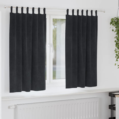 Verdunkelungsvorhänge 2 Pcs Samt Schwarz