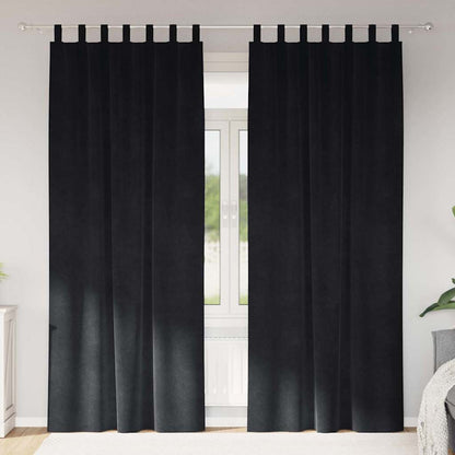 Verdunkelungsvorhänge 2 Pcs Samt Schwarz