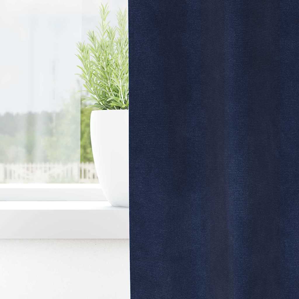 Verdunkelungsvorhänge 2 Pcs Samt Dunkelblau