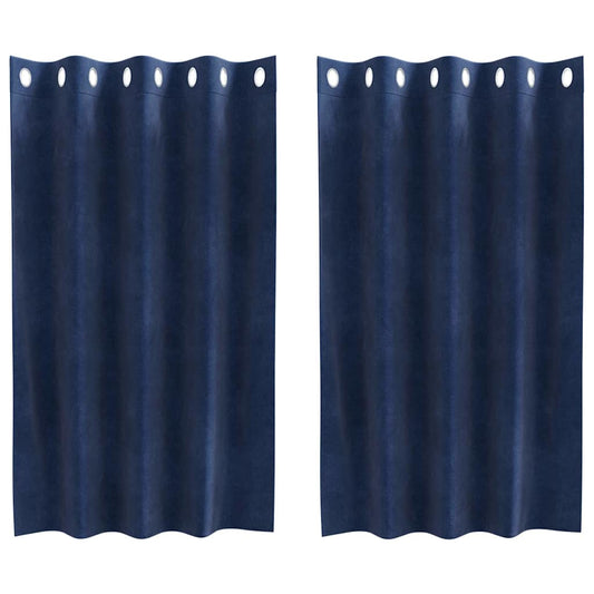 Verdunkelungsvorhänge 2 Pcs Samt Dunkelblau