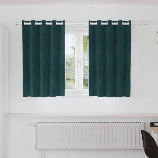 Verdunkelungsvorhänge 2 Pcs Samt Dunkelgrün