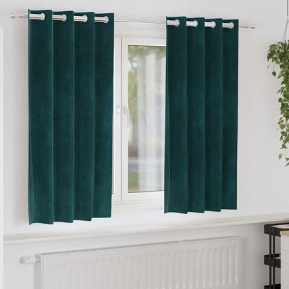 Verdunkelungsvorhänge 2 Pcs Samt Dunkelgrün