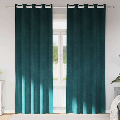 Verdunkelungsvorhänge 2 Pcs Samt Dunkelgrün