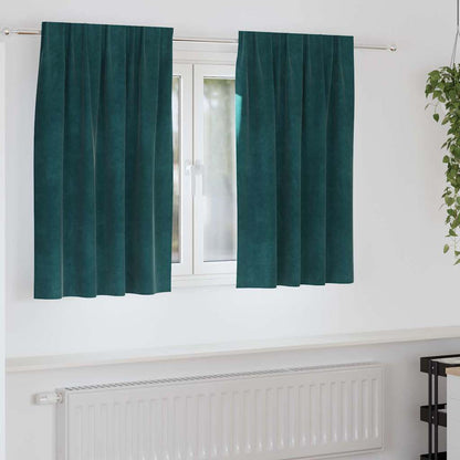 Verdunkelungsvorhänge 2 Pcs Samt Dunkelgrün