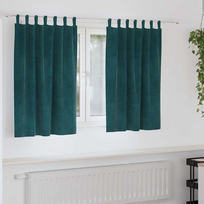Verdunkelungsvorhänge 2 Pcs Samt Dunkelgrün