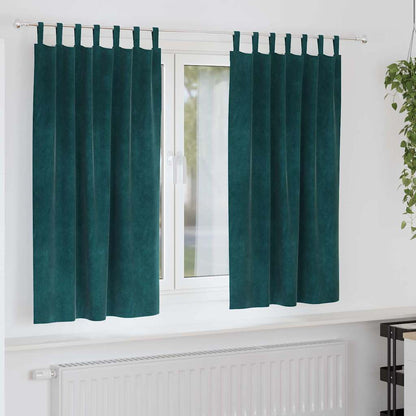 Verdunkelungsvorhänge 2 Pcs Samt Dunkelgrün