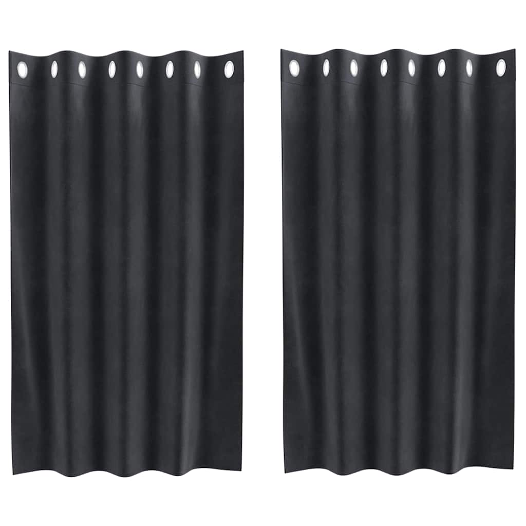 Verdunkelungsvorhänge 2 Pcs Samt Dunkelgrau