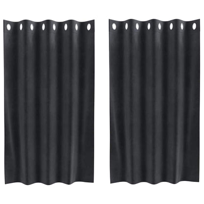 Verdunkelungsvorhänge 2 Pcs Samt Dunkelgrau
