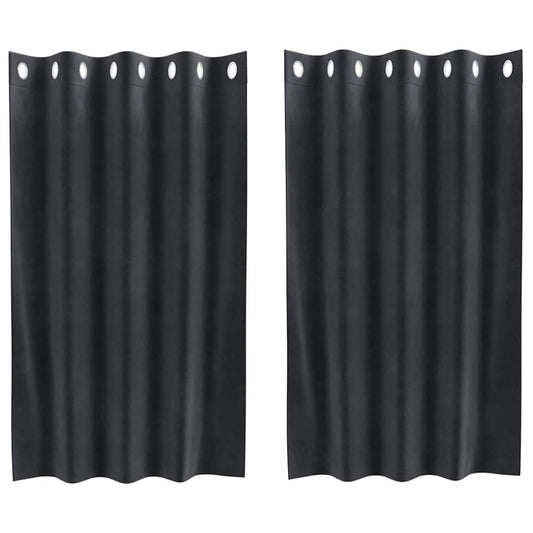Verdunkelungsvorhänge 2 Pcs Samt Dunkelgrau