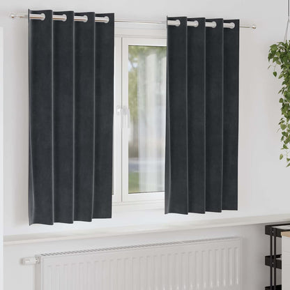 Verdunkelungsvorhänge 2 Pcs Samt Dunkelgrau