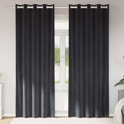 Verdunkelungsvorhänge 2 Pcs Samt Dunkelgrau