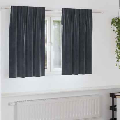Verdunkelungsvorhänge 2 Pcs Samt Dunkelgrau