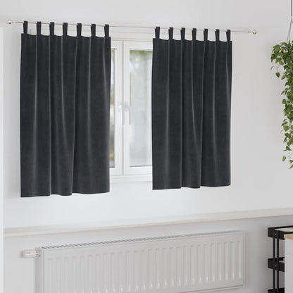 Verdunkelungsvorhänge 2 Pcs Samt Dunkelgrau
