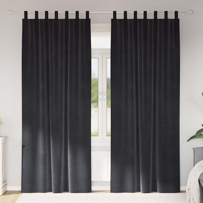 Verdunkelungsvorhänge 2 Pcs Samt Dunkelgrau