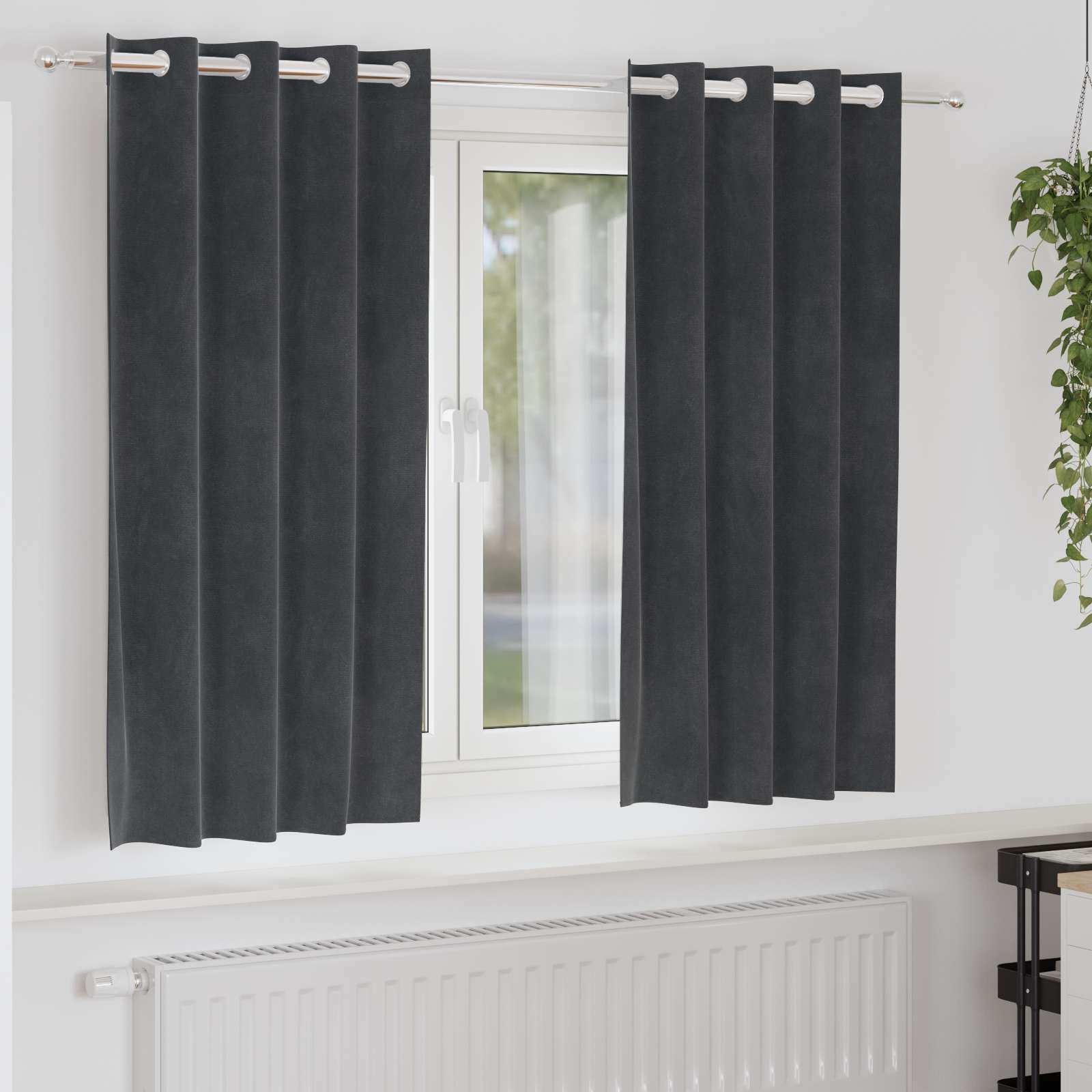 Verdunkelungsvorhänge 2 Pcs Samt Hellgrau