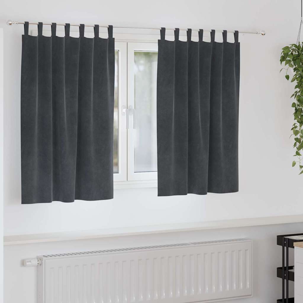 Verdunkelungsvorhänge 2 Pcs Samt Hellgrau