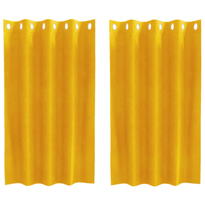Verdunkelungsvorhänge 2 Pcs Samt Senfgelb