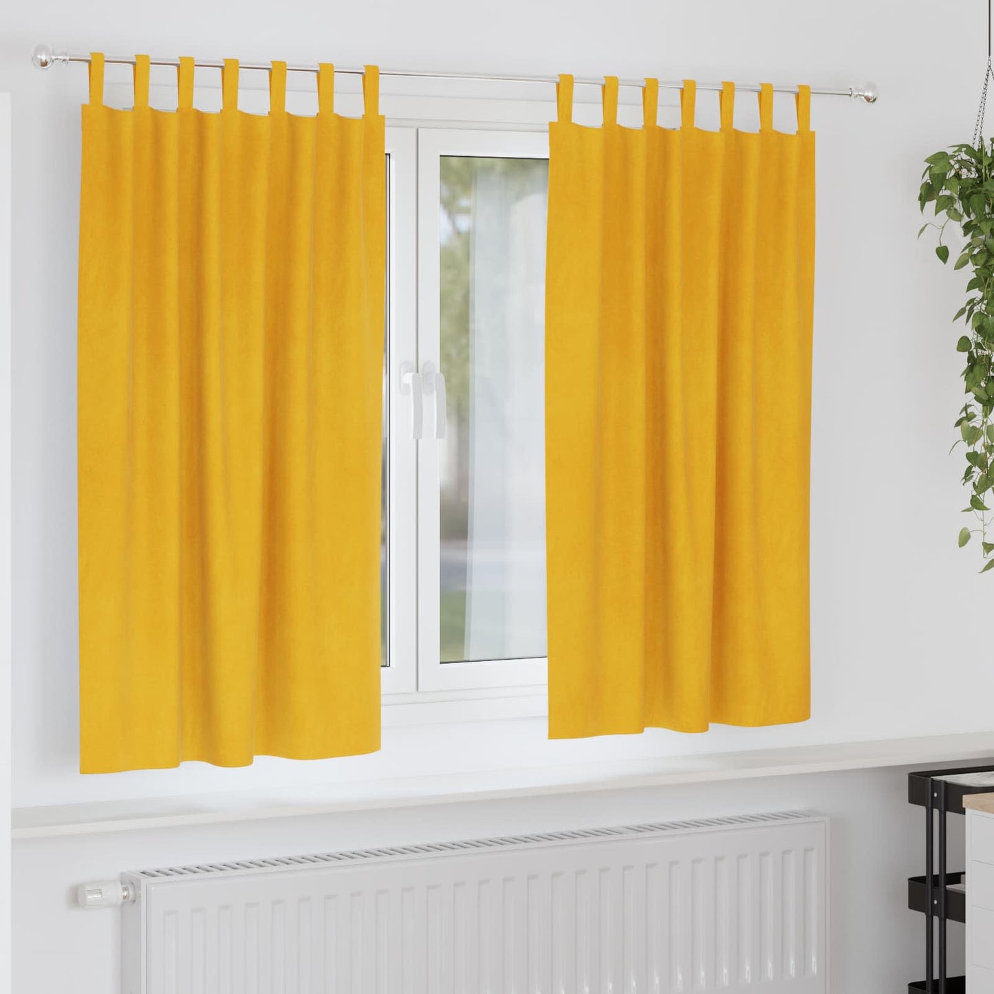 Verdunkelungsvorhänge 2 Pcs Samt Senfgelb