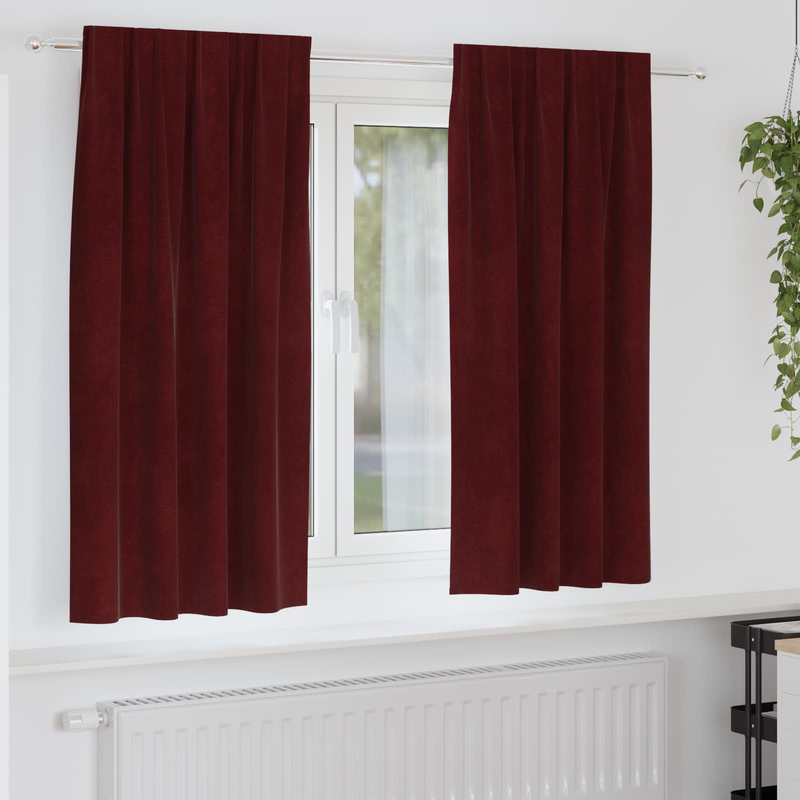Verdunkelungsvorhänge 2 Pcs Samt Weinrot