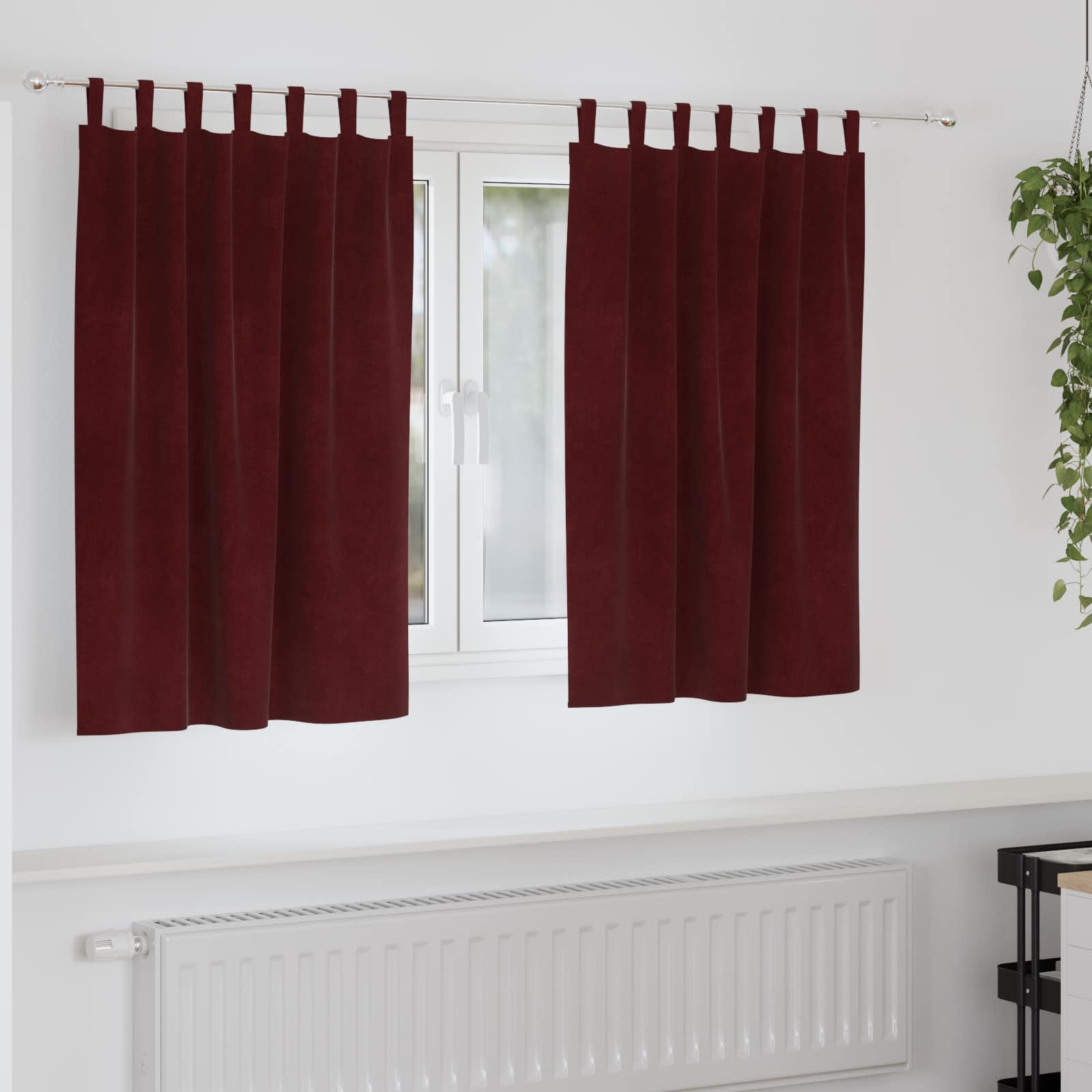 Verdunkelungsvorhänge 2 Pcs Samt Weinrot