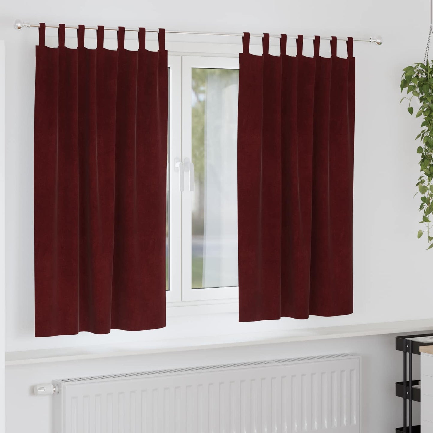 Verdunkelungsvorhänge 2 Pcs Samt Weinrot