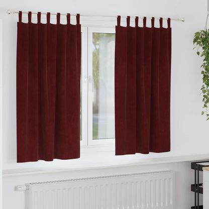 Verdunkelungsvorhänge 2 Pcs Samt Weinrot