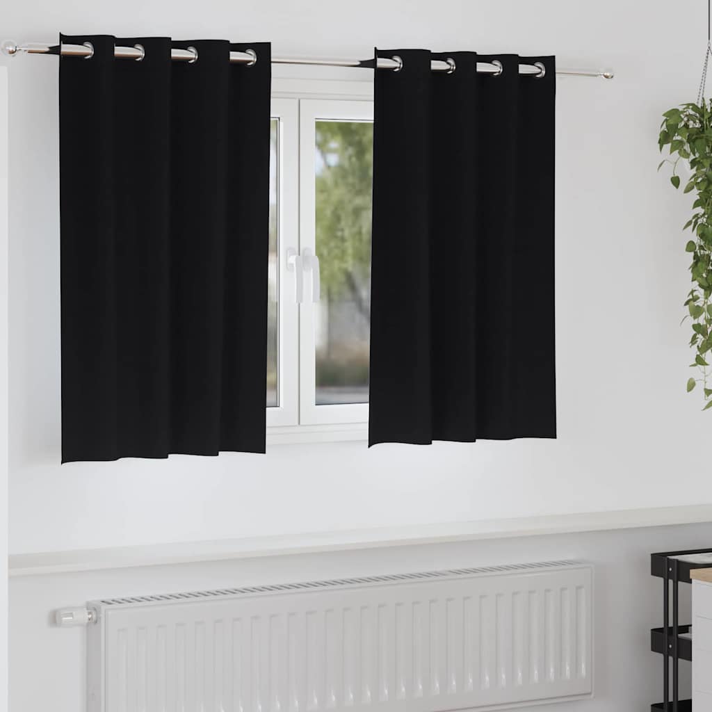 Verdunkelungs-Vorhänge Mit Ringen 2 Pcs 140 X Schwarz
