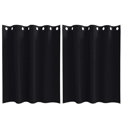 Verdunkelungs-Vorhänge Mit Ringen 2 Pcs 140 X Schwarz