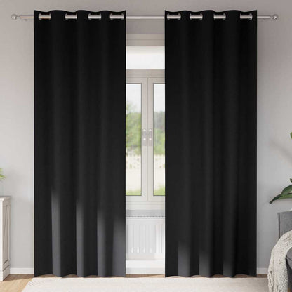 Verdunkelungs-Vorhänge Mit Ringen 2 Pcs 140 X Schwarz