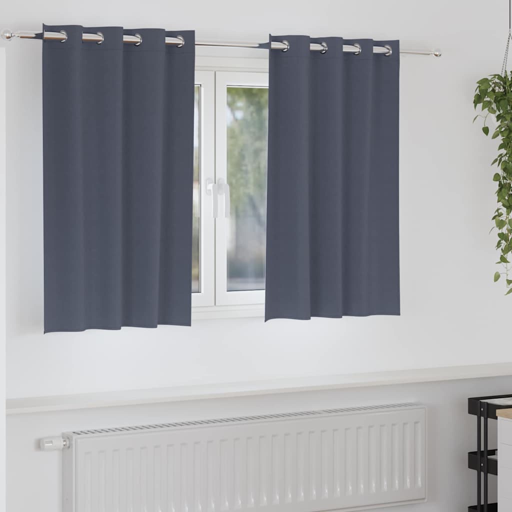 Verdunkelungs-Vorhänge Mit Ringen 2 Pcs 140 X Anthrazit