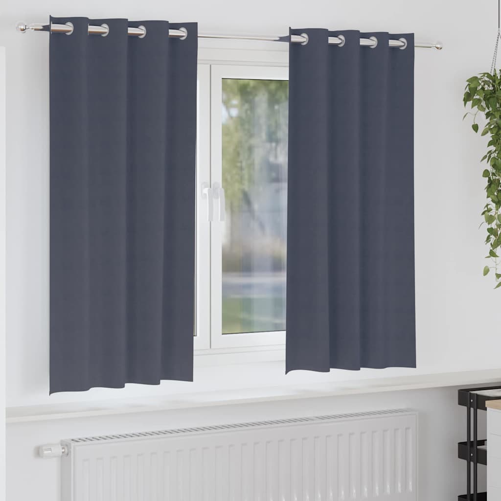 Verdunkelungs-Vorhänge Mit Ringen 2 Pcs 140 X Anthrazit