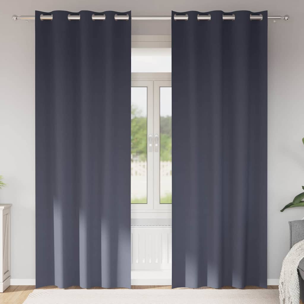 Verdunkelungs-Vorhänge Mit Ringen 2 Pcs 140 X Anthrazit