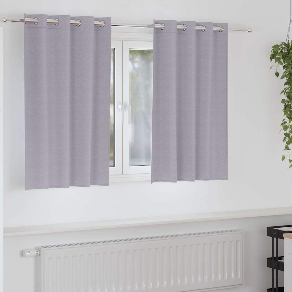 Verdunkelungs-Vorhänge Mit Ringen 2 Pcs Metallic Grau Metallgrau